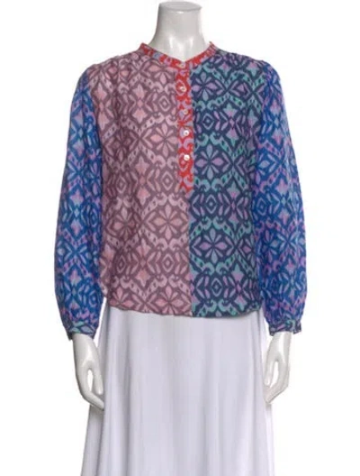 Pre-owned Xirena Printed Long Sleeve Blouse In Multi
