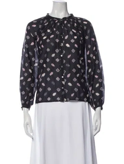 Pre-owned Xirena Printed Long Sleeve Blouse In Multi