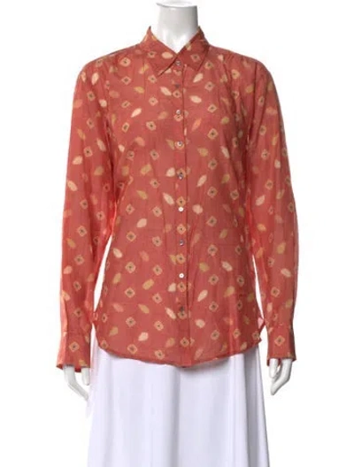 Pre-owned Xirena Printed Long Sleeve Blouse In Multi
