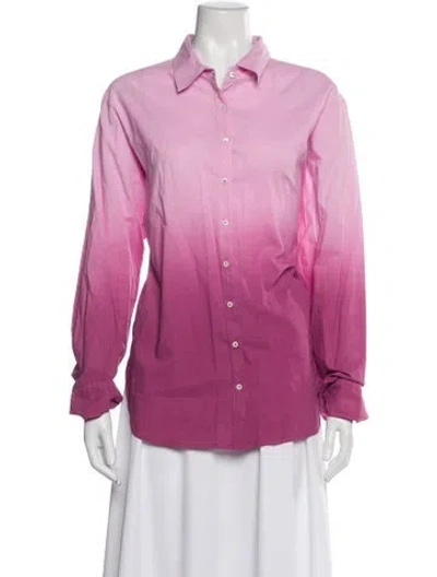 Pre-owned Xirena Printed Long Sleeve Blouse In Pink