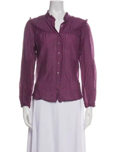 Pre-owned Xirena Printed Long Sleeve Blouse In Pink