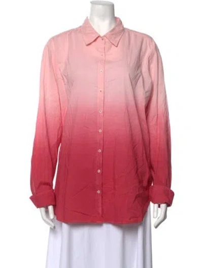 Pre-owned Xirena Printed Long Sleeve Blouse In Pink