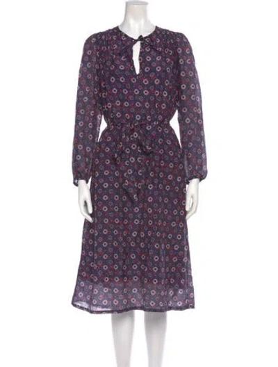 Pre-owned Xirena Printed Midi Length Dress In Blue