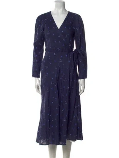 Pre-owned Xirena Printed Midi Length Dress In Blue