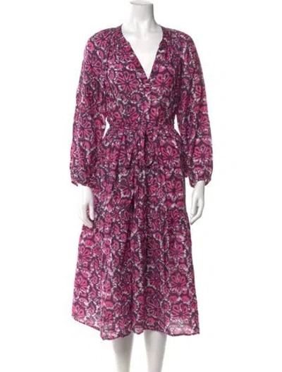 Pre-owned Xirena Printed Midi Length Dress In Pink