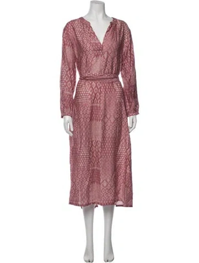 Pre-owned Xirena Printed Midi Length Dress In Pink