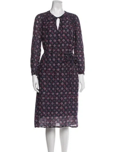 Pre-owned Xirena Printed Midi Length Dress In Purple