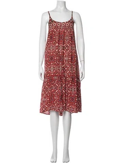 Pre-owned Xirena Printed Midi Length Dress In Red