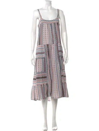 Pre-owned Xirena Printed Midi Length Dress In White