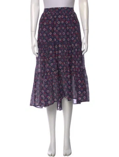 Pre-owned Xirena Printed Midi Length Skirt In Black