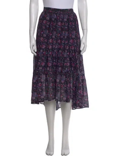Pre-owned Xirena Printed Midi Length Skirt In Black