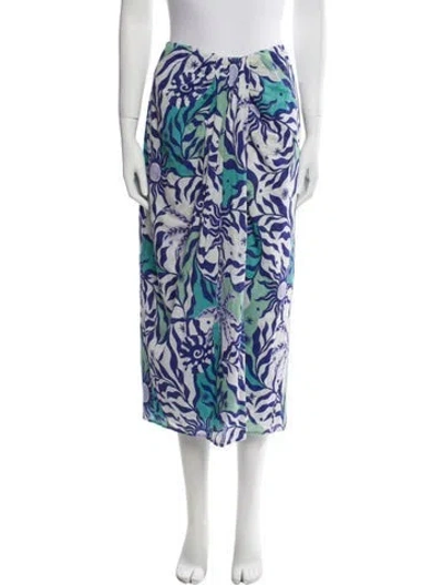 Pre-owned Xirena Printed Midi Length Skirt In Blue