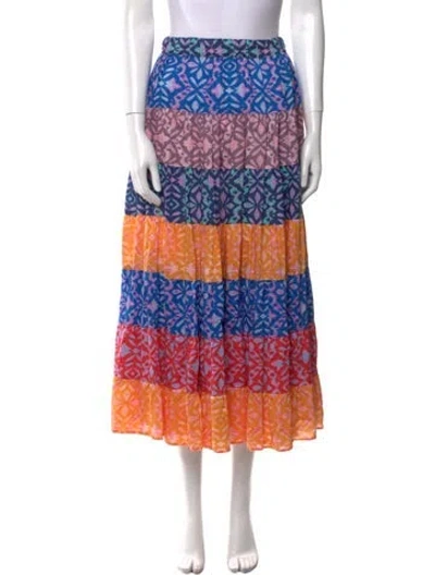 Pre-owned Xirena Printed Midi Length Skirt In Blue