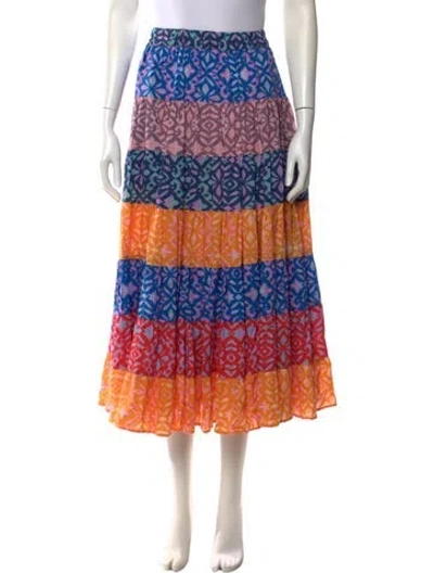 Pre-owned Xirena Printed Midi Length Skirt In Blue