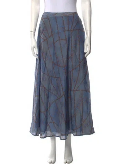 Pre-owned Xirena Printed Midi Length Skirt In Blue