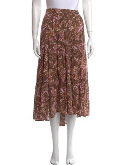 Pre-owned Xirena Printed Midi Length Skirt In Brown