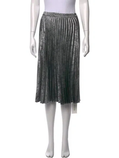 Pre-owned Xirena Printed Midi Length Skirt In Metallic/silver