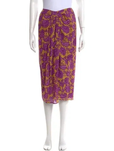Pre-owned Xirena Printed Midi Length Skirt In Purple