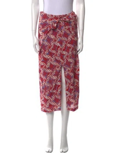 Pre-owned Xirena Printed Midi Length Skirt In Red