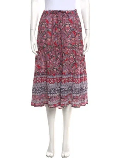 Pre-owned Xirena Printed Midi Length Skirt In Red