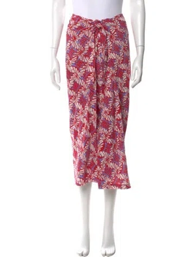 Pre-owned Xirena Printed Midi Length Skirt In Red