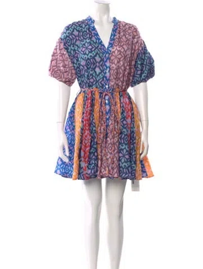 Pre-owned Xirena Printed Mini Dress In Blue