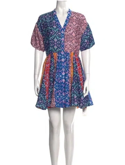 Pre-owned Xirena Printed Mini Dress In Blue