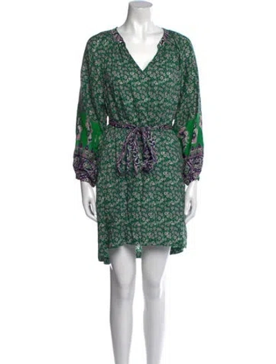 Pre-owned Xirena Printed Mini Dress In Green