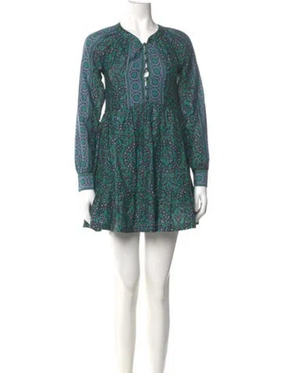 Pre-owned Xirena Printed Mini Dress In Green
