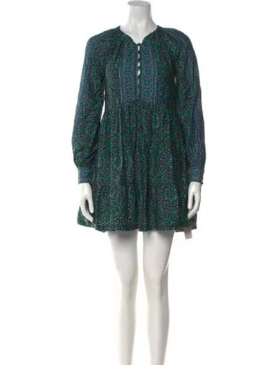 Pre-owned Xirena Printed Mini Dress W/ Tags In Green