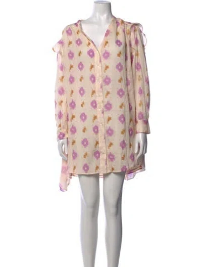 Pre-owned Xirena Printed Mini Dress W/ Tags In Neutral