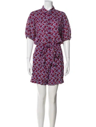 Pre-owned Xirena Printed Romper In Purple