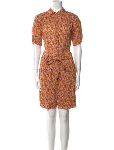 Pre-owned Xirena Printed Romper In Yellow