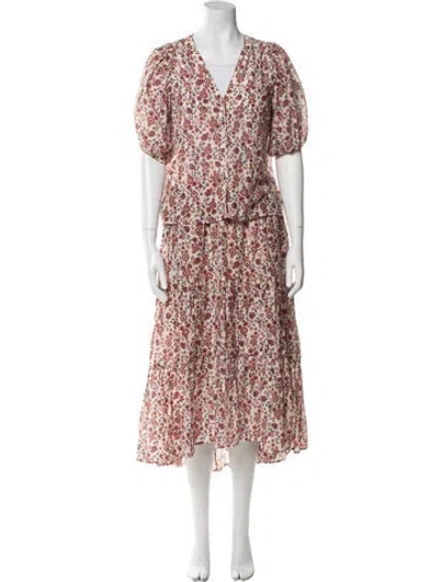 Pre-owned Xirena Printed Skirt Set In White