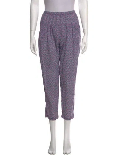 Pre-owned Xirena Printed Straight Leg Pants In Purple