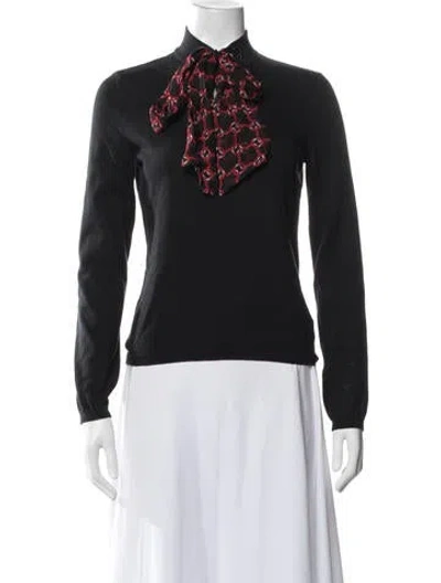 Pre-owned Xirena Printed Tie Neck Top W/ Tags In Black