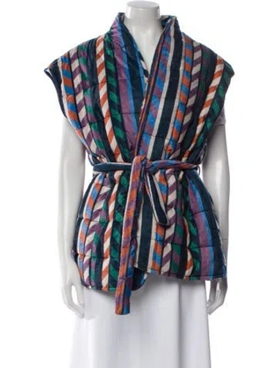 Pre-owned Xirena Printed Vest W/ Tags In Blue