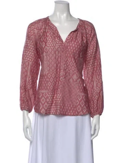 Pre-owned Xirena Printed V-neck Blouse In Pink