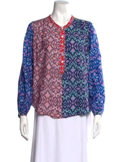 Pre-owned Xirena Printed V-neck Polo In Multi