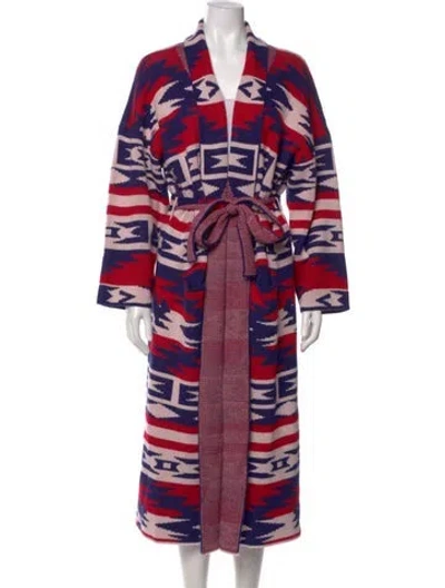 Pre-owned Xirena Printed V-neck Sweater In Red