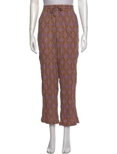 Pre-owned Xirena Printed Wide Leg Pants In Brown
