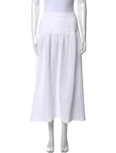 Pre-owned Xirena Raw-edge Trim Long Skirt In White