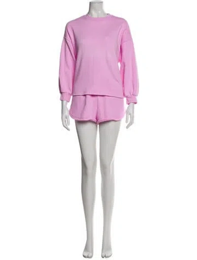 Pre-owned Xirena Raw-edge Trim Pant Set In Pink