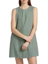 Xirena Robyn Linen Shift Mini Dress In Sagebrush In Green