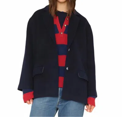 Xirena Rowan Long Sleeve Jacket In Dark Navy In Blue