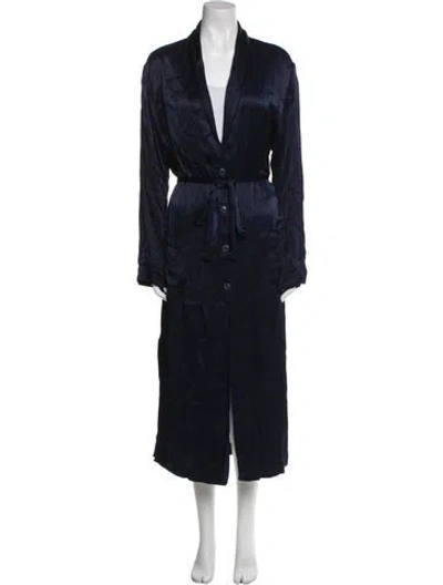 Pre-owned Xirena Satin Floral Print Evening Jacket In Blue