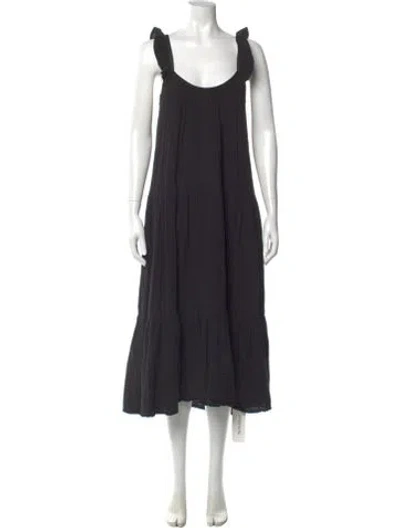 Pre-owned Xirena Scoop Neck Long Dress In Black