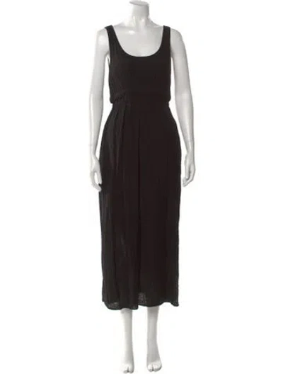 Pre-owned Xirena Scoop Neck Long Dress In Black