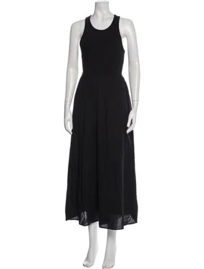 Pre-owned Xirena Scoop Neck Long Dress In Black