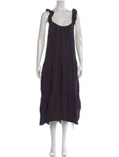 Pre-owned Xirena Scoop Neck Long Dress In Black